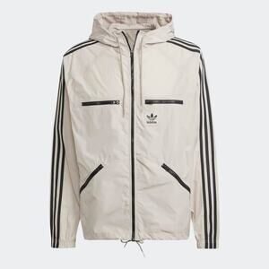 Adidas ADICOLOR CLASSICS WINDBREAKER Full Zip Hooded Lightweight Jacket Medium